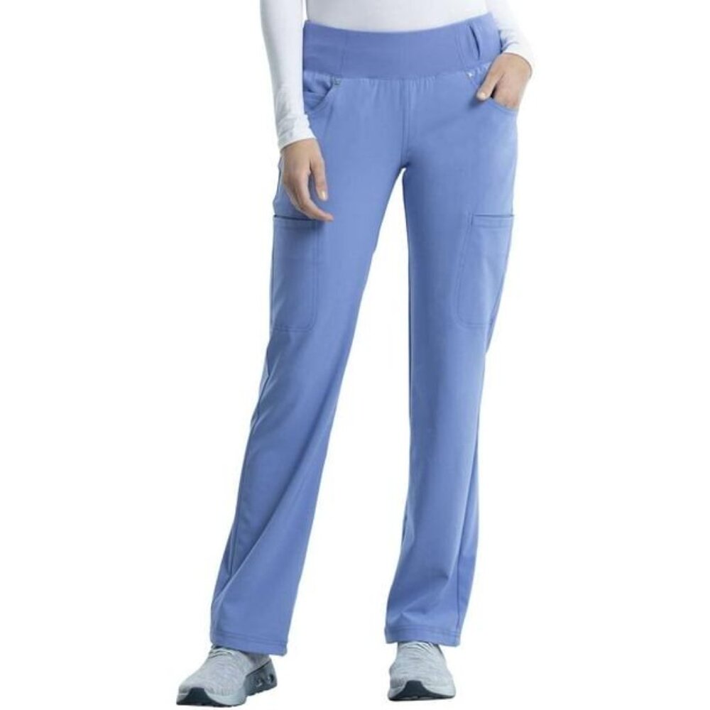 Cherokee® iflex CK002 Women's Mid-Rise Pull-On Scrub Pant - Ceil Blue